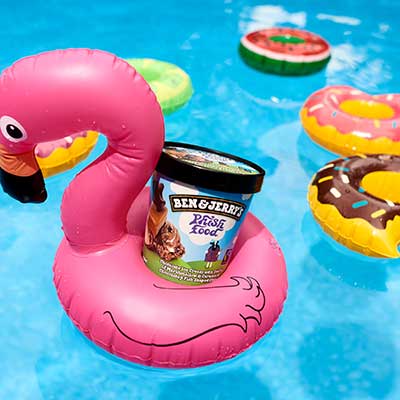 Phish Food in a Flamingo float